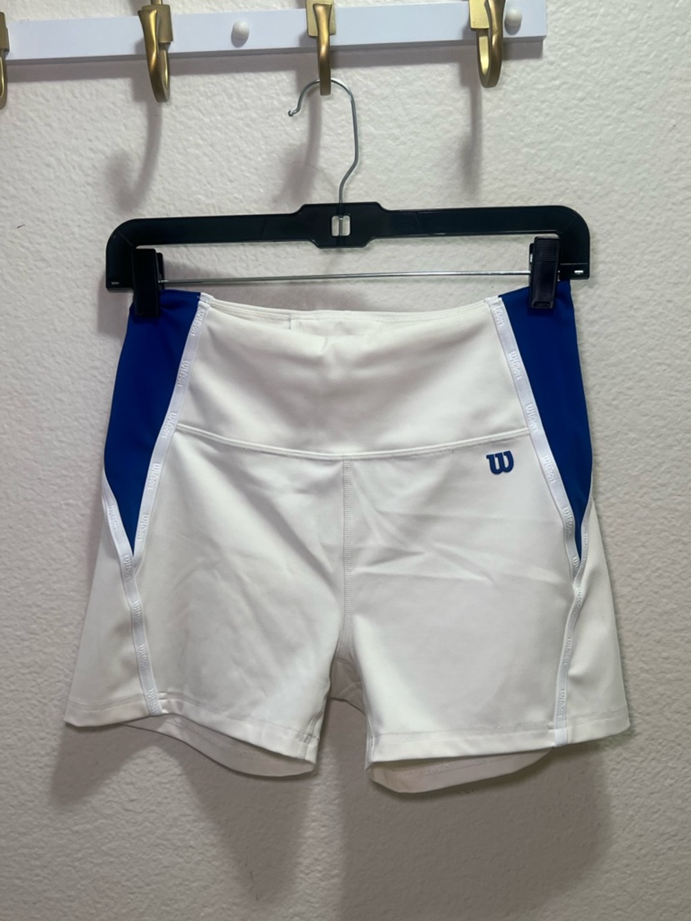 Wilson White and Blue Tennis Women's Athletic Shorts